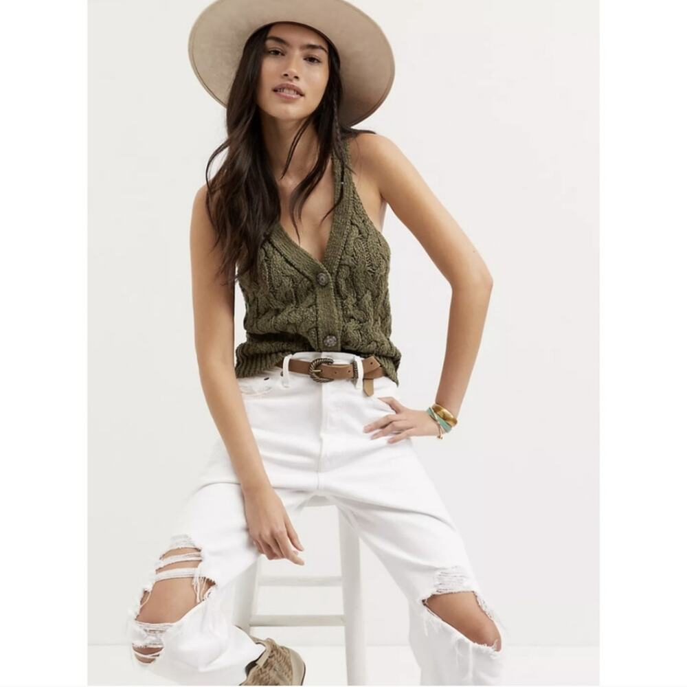 NWT Anthro Pilcro Olive Sweater Tank - Picture 9 of 10